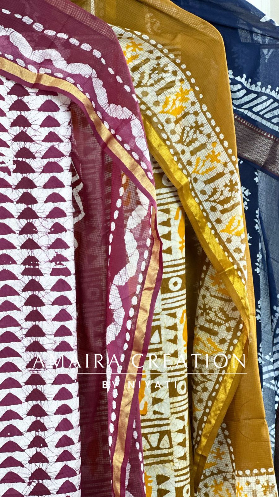 Batik Print Cotton Fabric Unstitch Suit With Kota Doria Dupatta