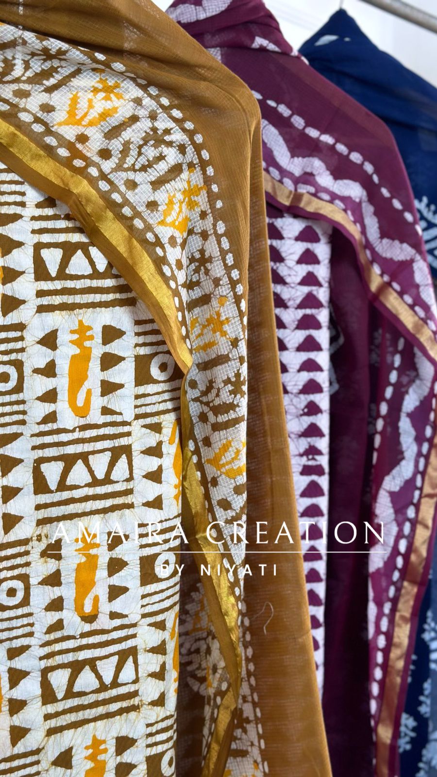 Batik Print Cotton Fabric Unstitch Suit With Kota Doria Dupatta