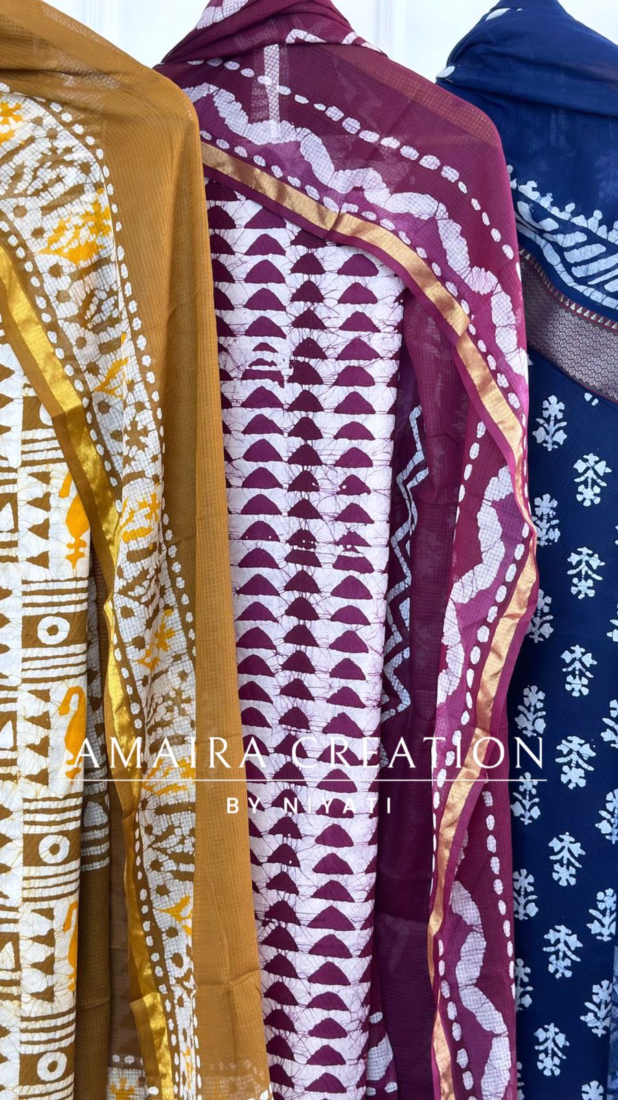 Batik Print Cotton Fabric Unstitch Suit With Kota Doria Dupatta