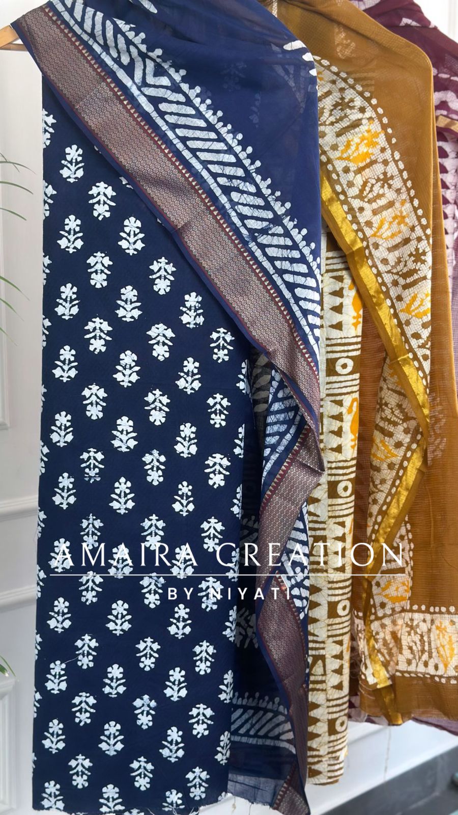 Batik Print Cotton Fabric Unstitch Suit With Kota Doria Dupatta