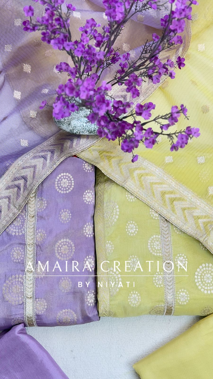 Glass Tissue Fabric Unstitch Suit With organza Dupatta