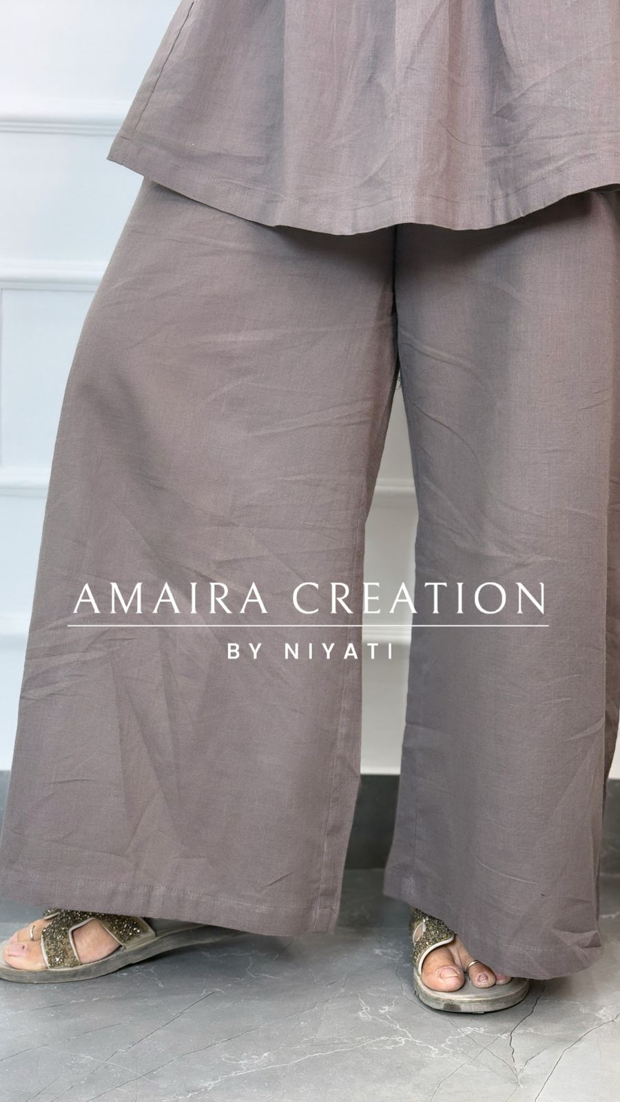 Grey Thread Embroidered Flex Cotton Cord Set