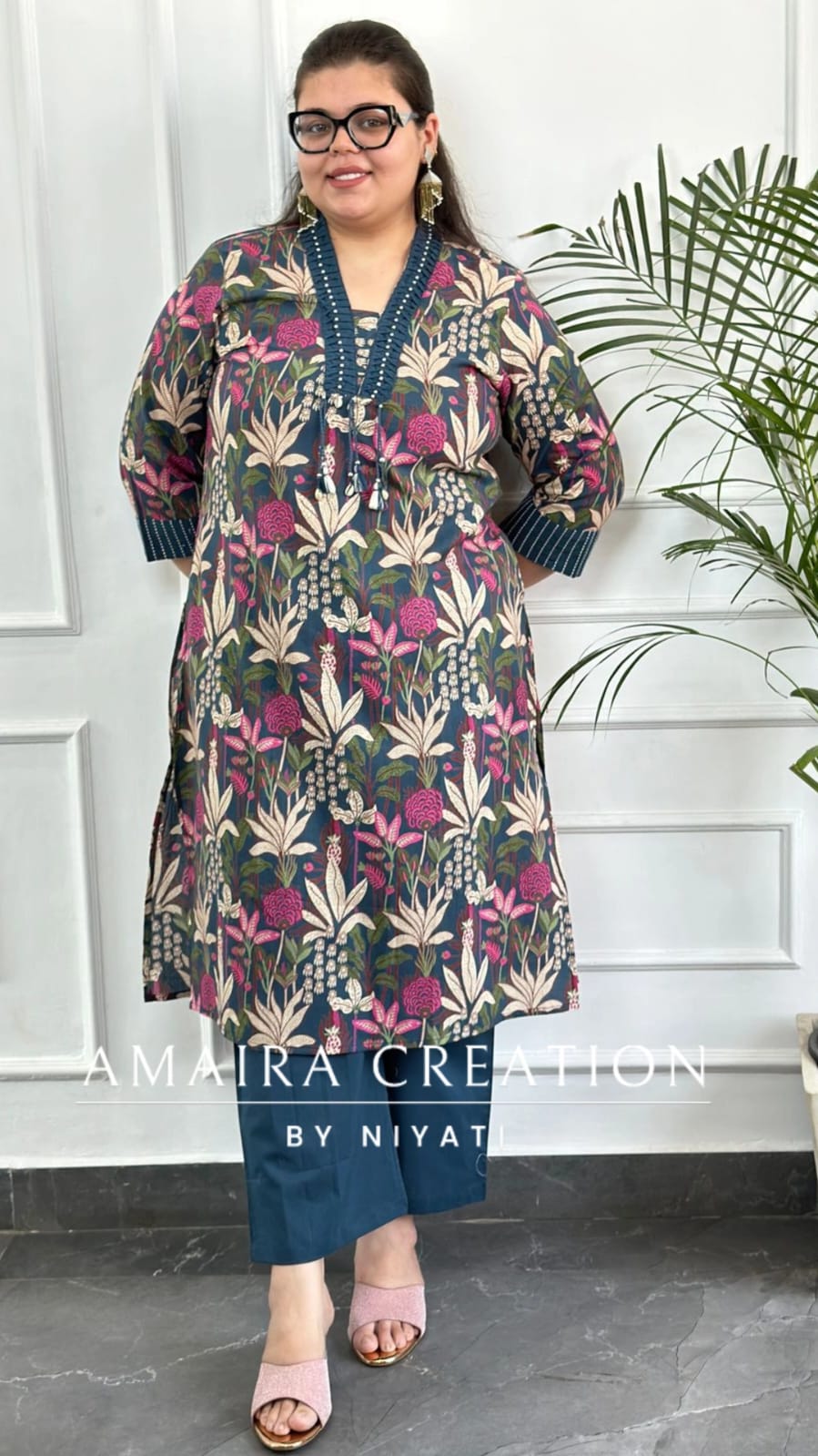 Cotton Floral Print  Suit