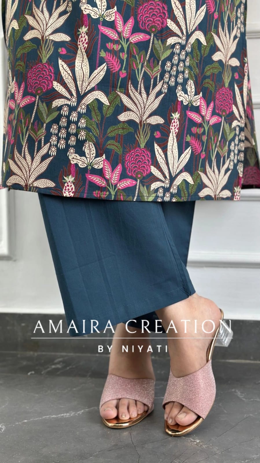 Cotton Floral Print  Suit