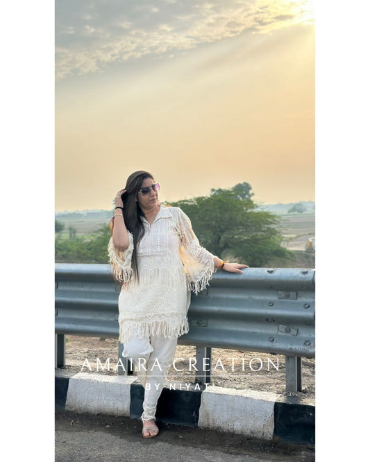 Cotton Off White Croatia Lace Cord Set