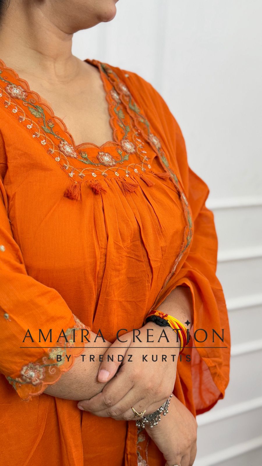 Beautiful Cotton Thread Embroidered Pant Set