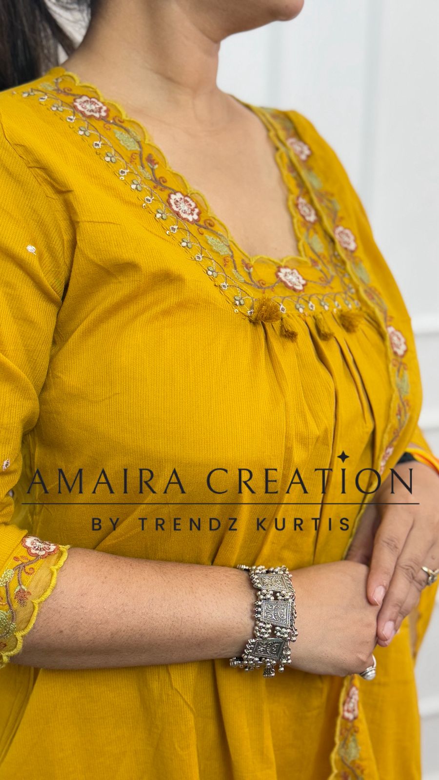 Beautiful Cotton Thread Embroidered Pant Set