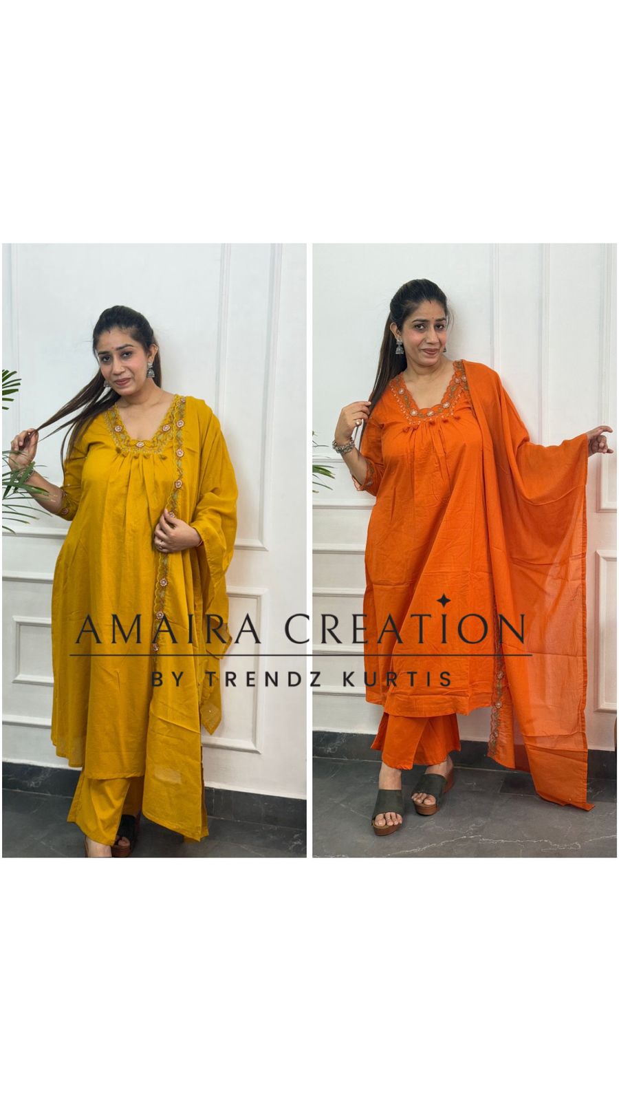 Beautiful Cotton Thread Embroidered Pant Set