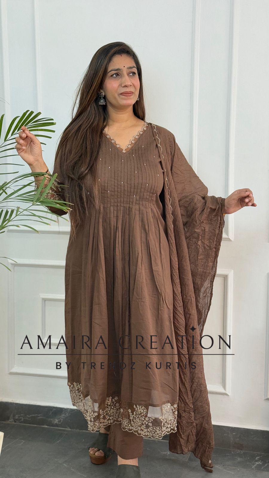 Premium Cotton Vneck ALine pant set