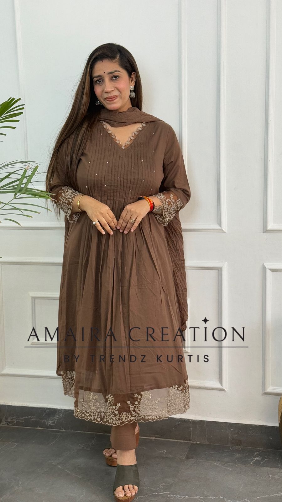 Premium Cotton Vneck ALine pant set