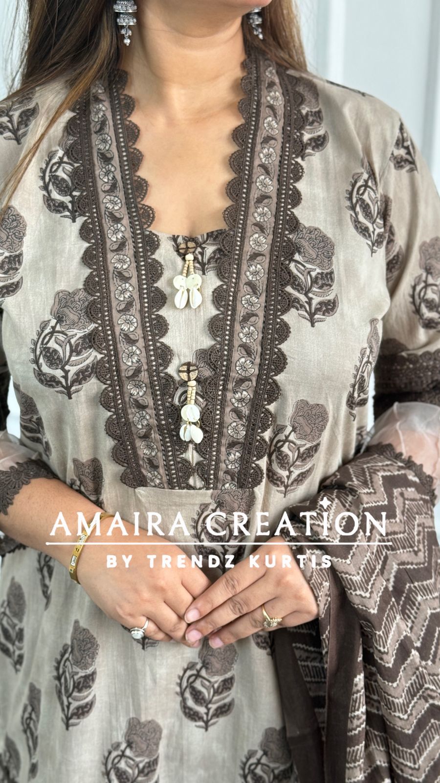 Brown Pakistani Cotton Suit