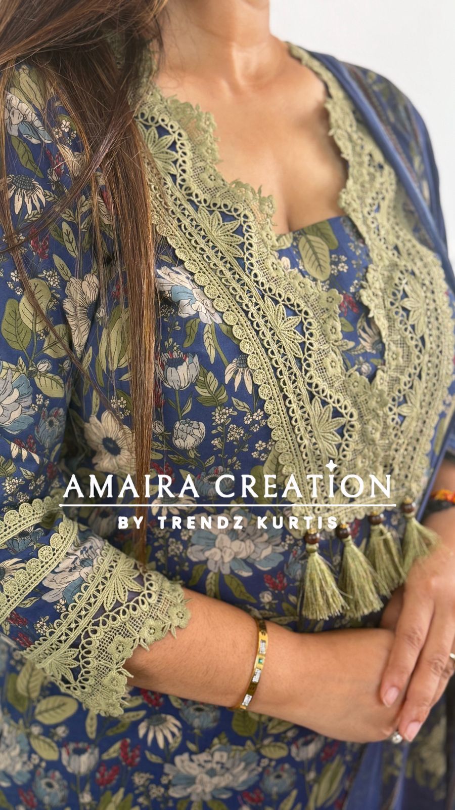 Navy Blue Cotton Pakistani Suit