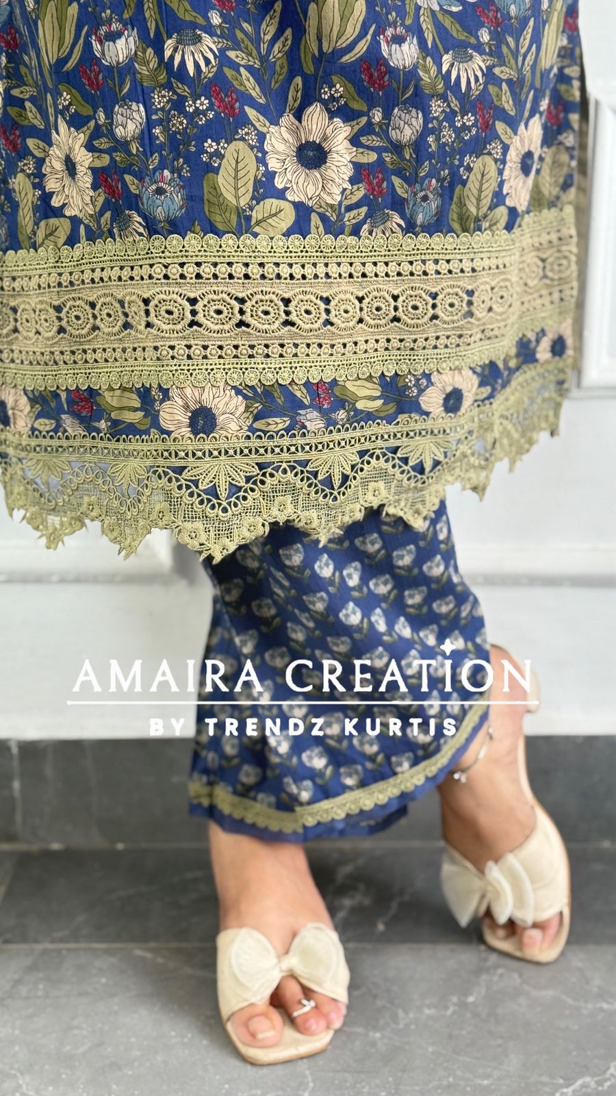 Navy Blue Cotton Pakistani Suit