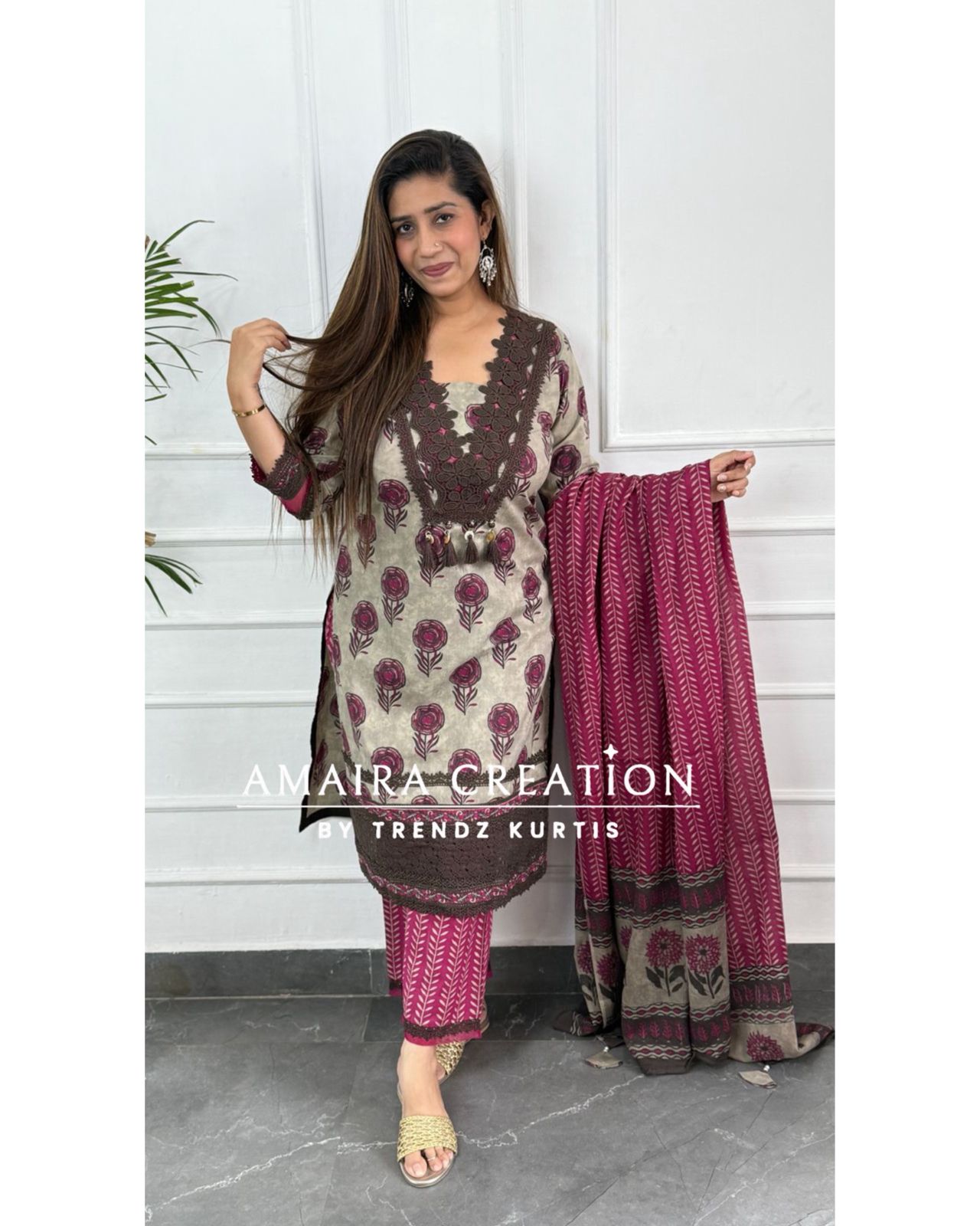 Purple Cotton Pakistani Suit