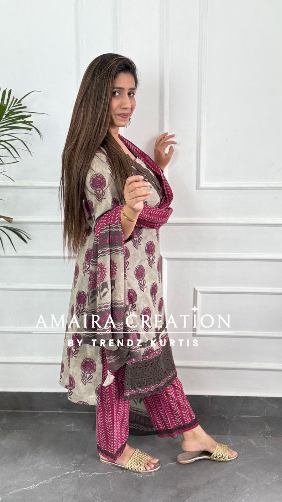 Purple Cotton Pakistani Suit