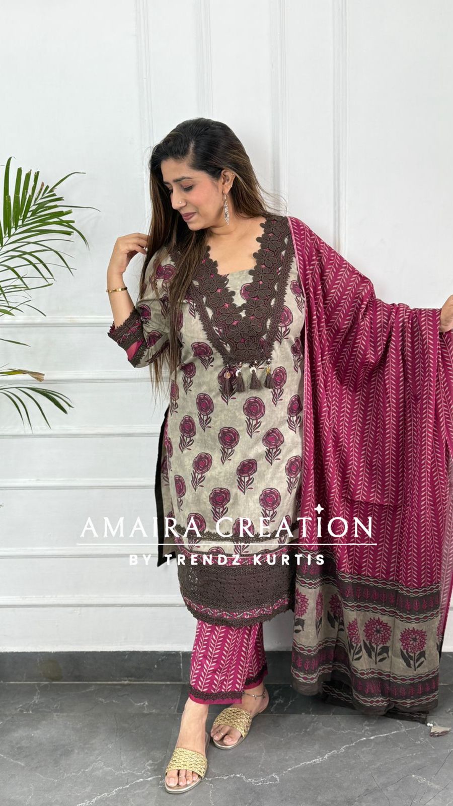 Purple Cotton Pakistani Suit