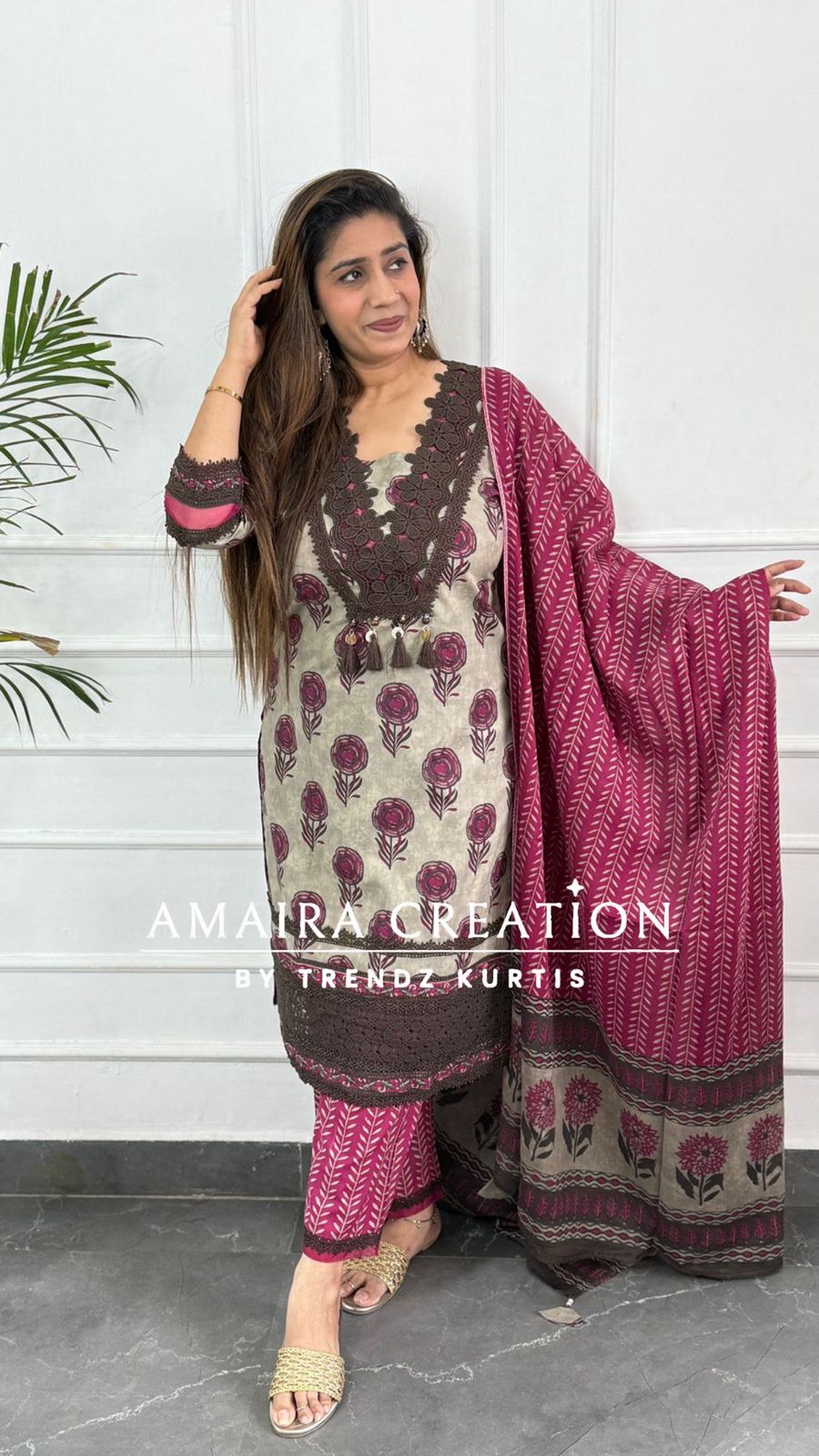 Purple Cotton Pakistani Suit