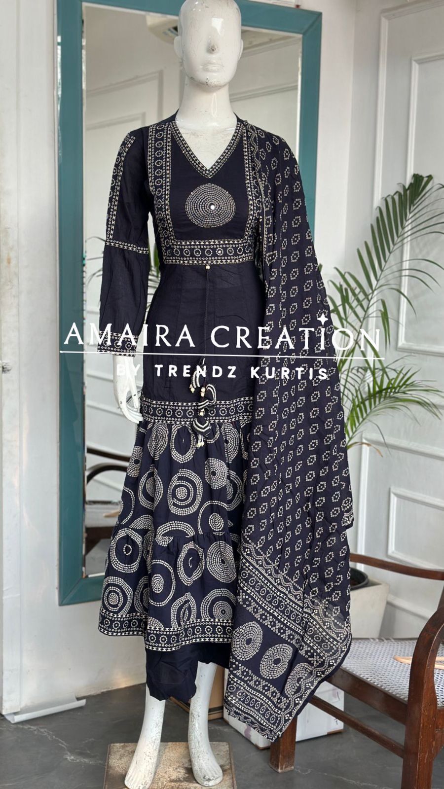 Jaipuri Print Cotton Anarkali Set