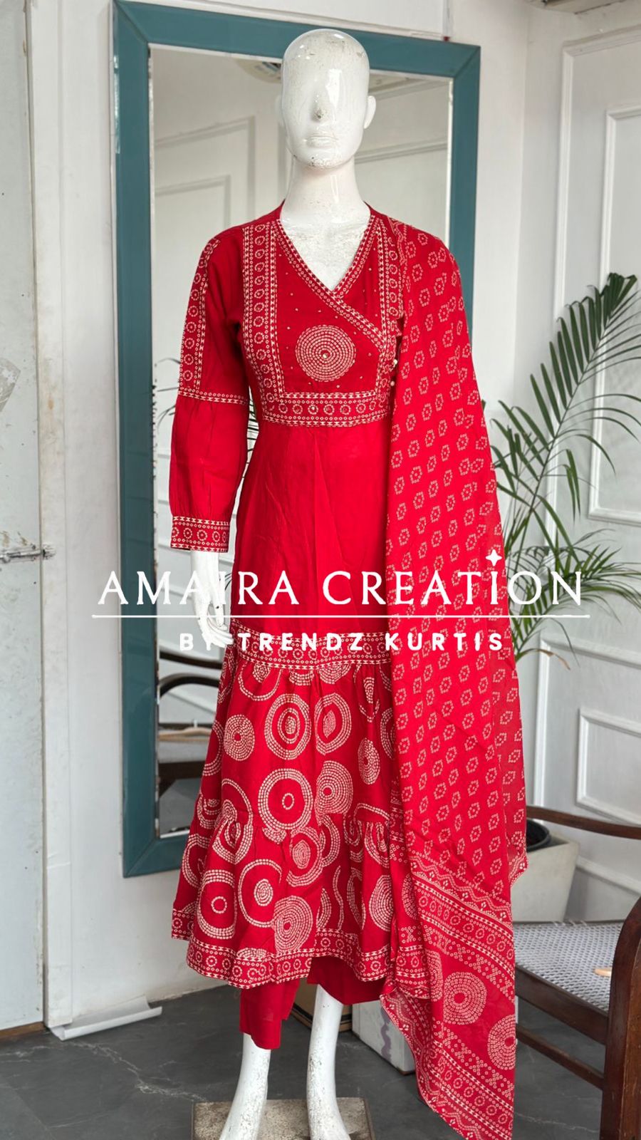 Jaipuri Print Cotton Anarkali Set
