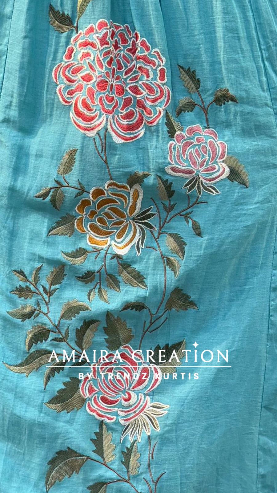 Skyblue Thread Embroidery Beautiful Anarkali Set