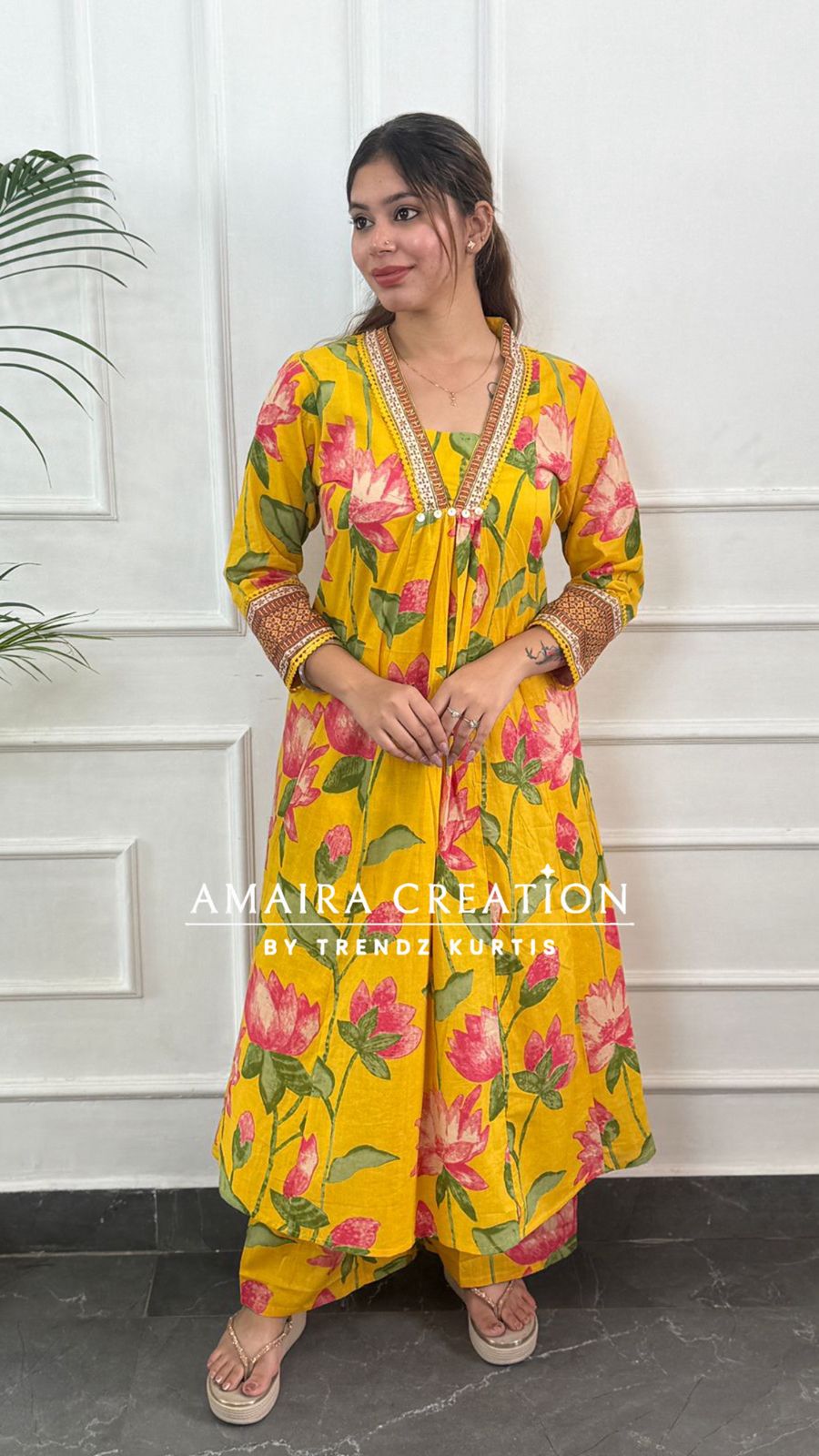 Floral Print Cotton A line set