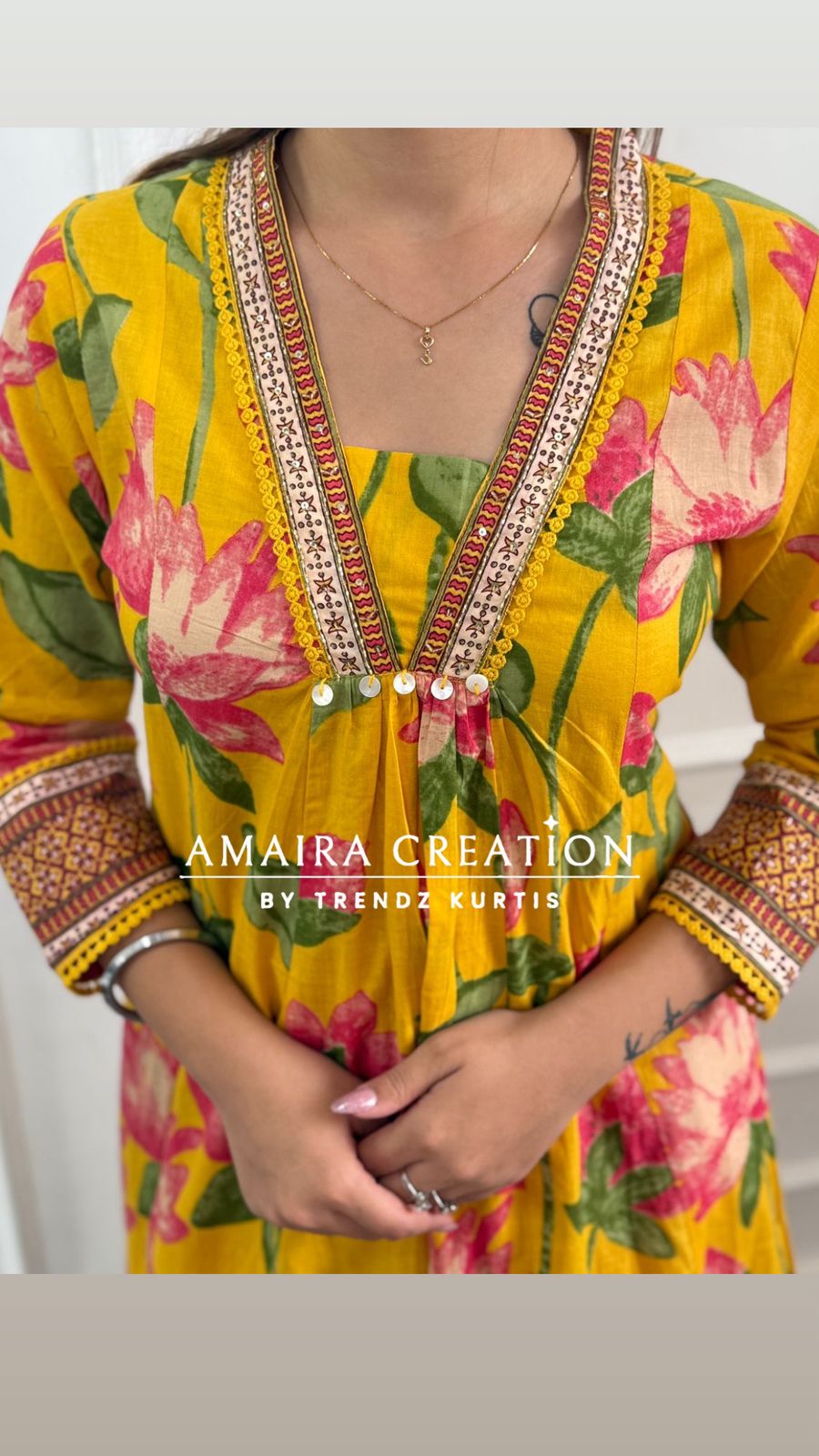 Floral Print Cotton A line set