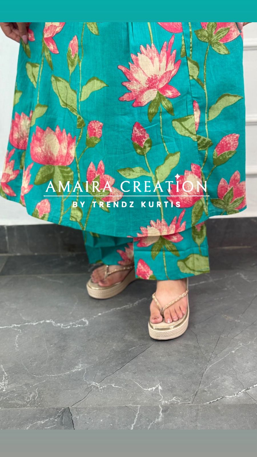 Floral Print Cotton A line set