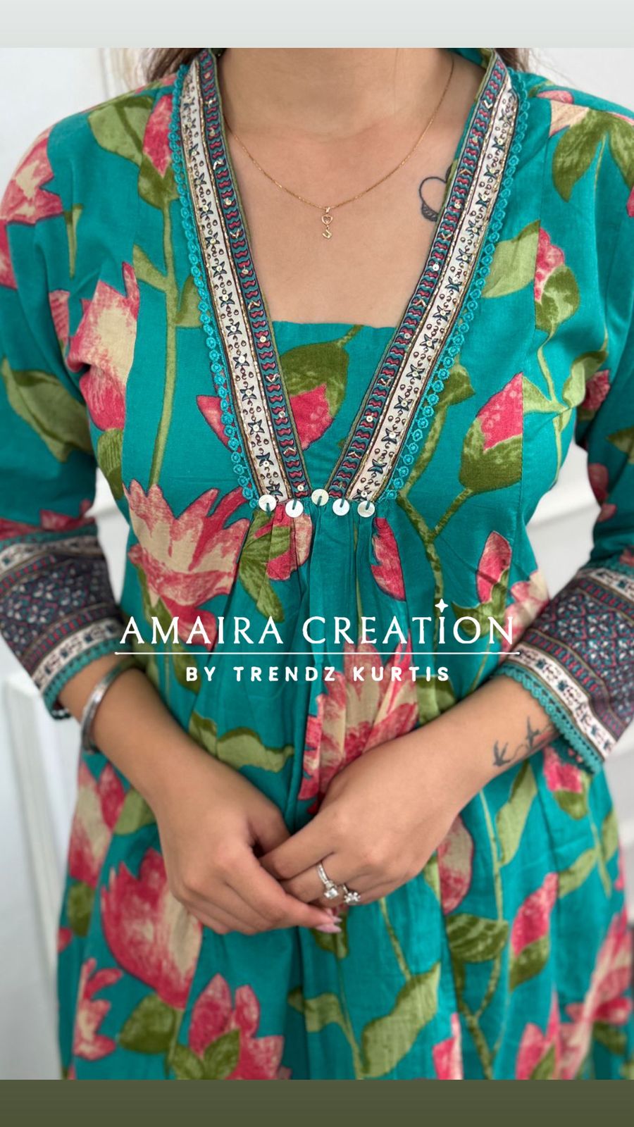 Floral Print Cotton A line set