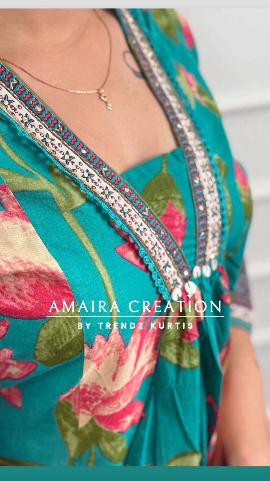 Floral Print Cotton A line set