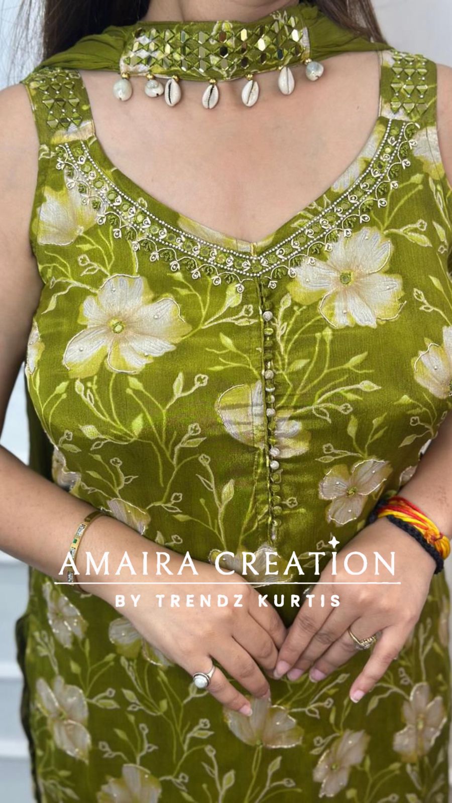 Mehendi Green Premium Chinnon Fully Ghera Plazo Set(16 inches Sleeves available)