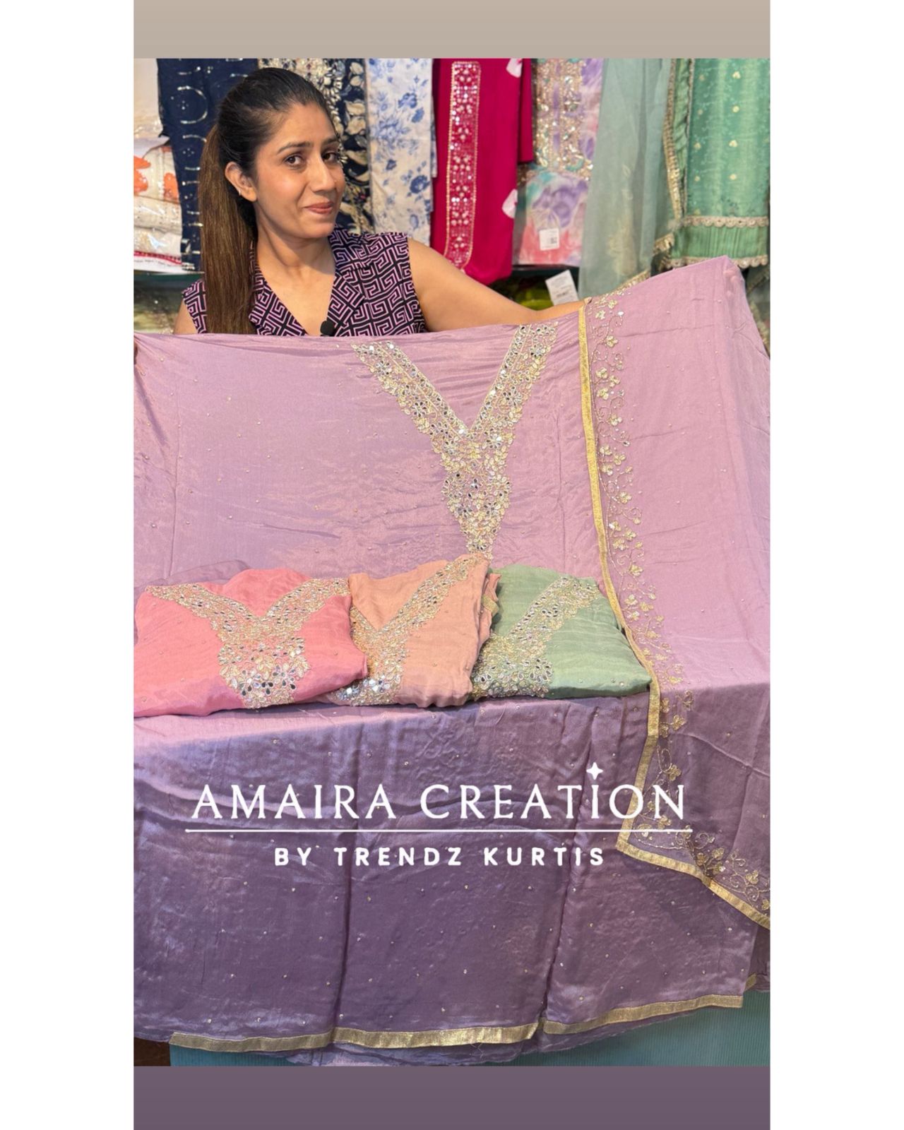 Premium Chinnon Fabric Unstitch Suit Heavy Chiffon Dupatta