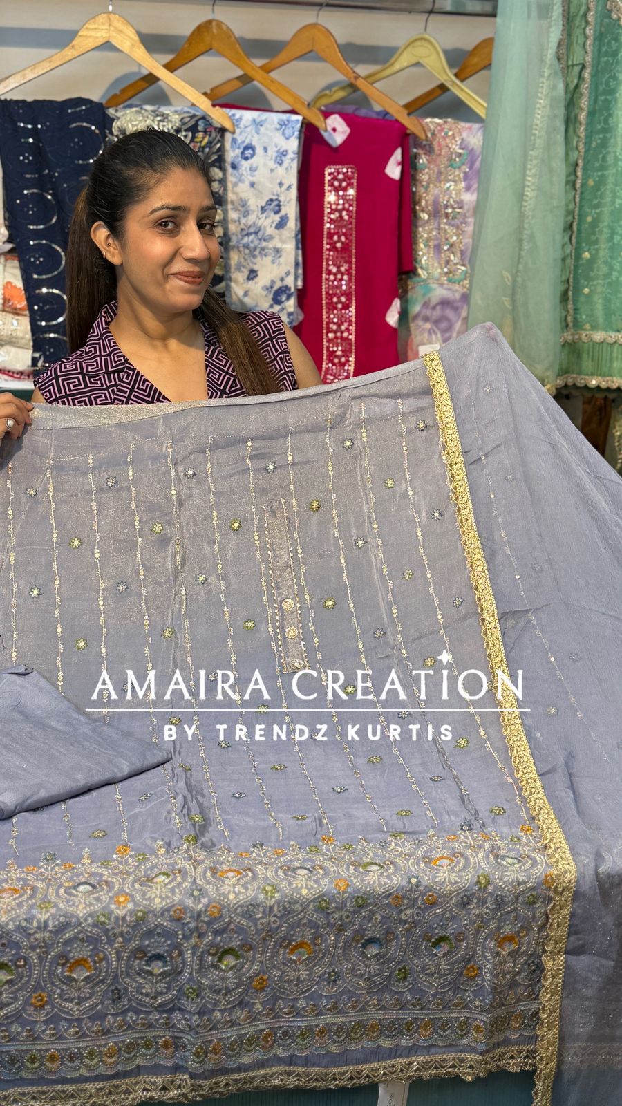 Premium Glass Tissue Unstitch Suit with Chiffon Dupatta