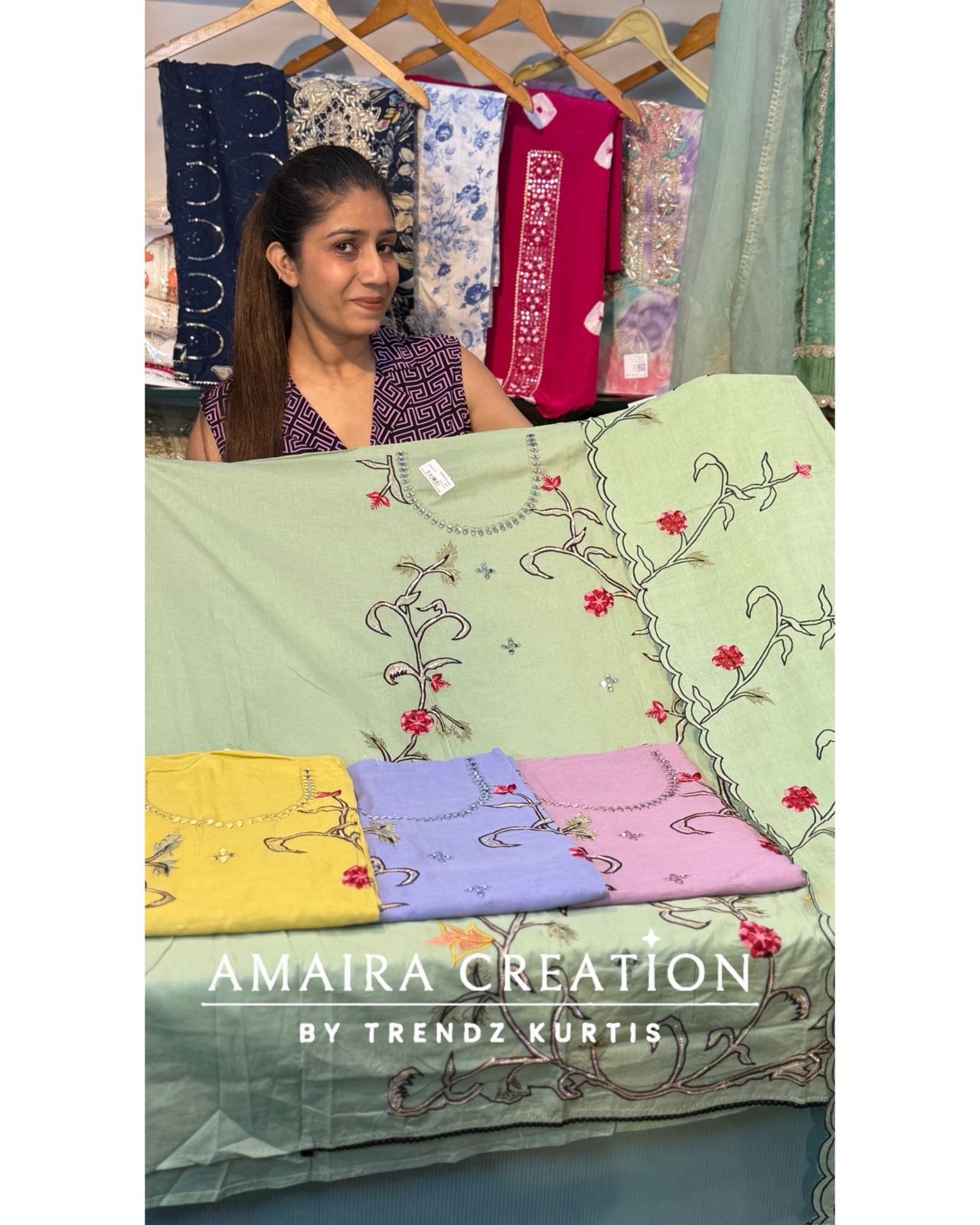 Premium cotton Unstitch Suit With Cotton Embroidered Dupatta