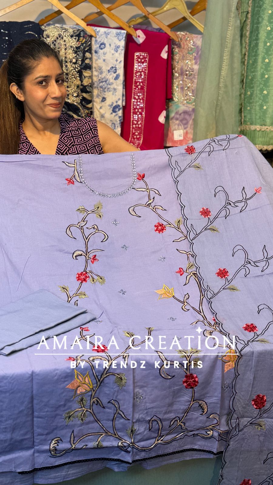 Premium cotton Unstitch Suit With Cotton Embroidered Dupatta