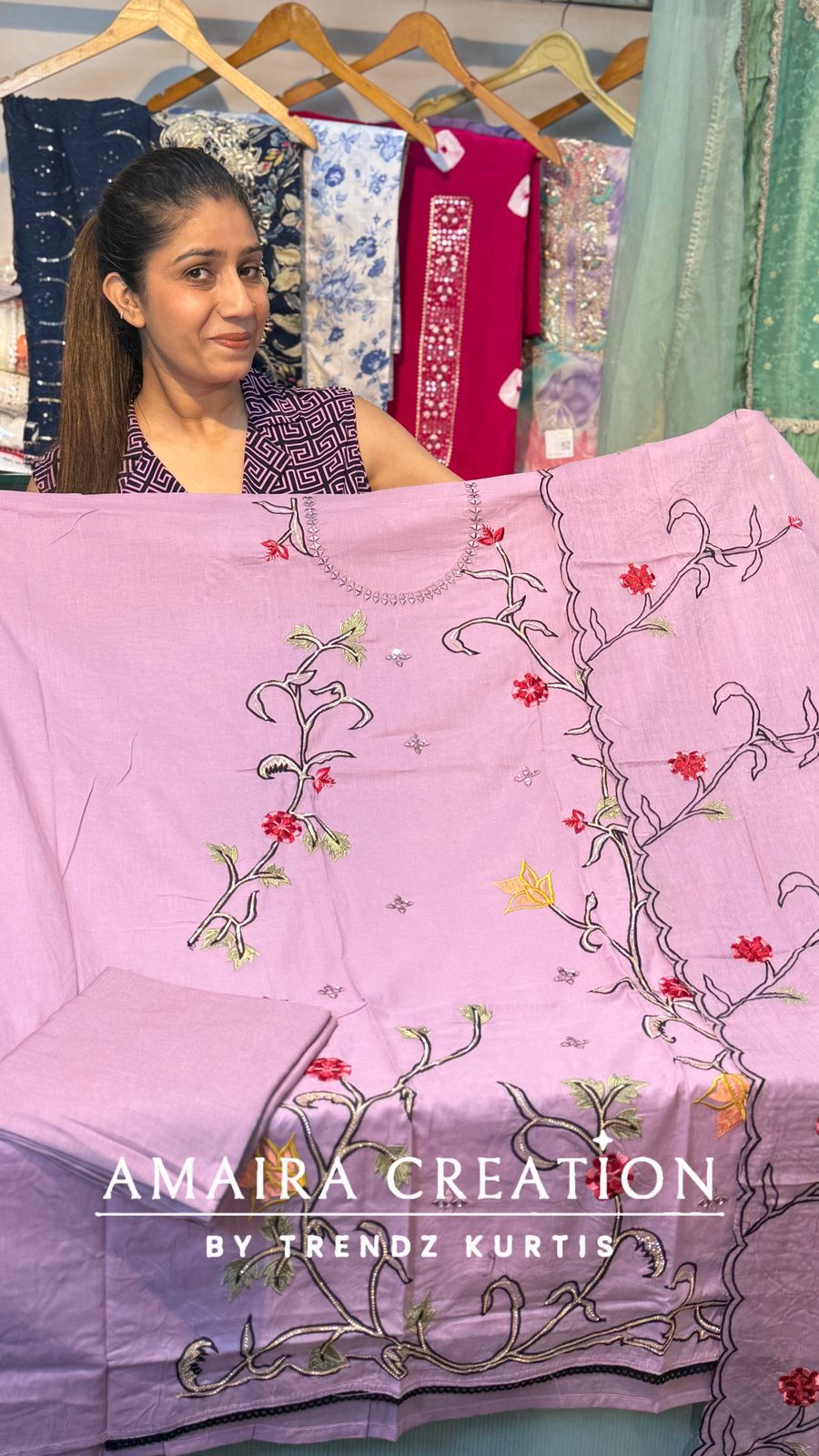 Premium cotton Unstitch Suit With Cotton Embroidered Dupatta
