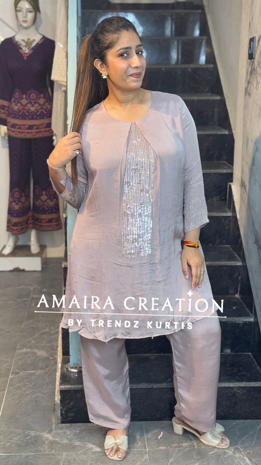 Premium metallic Chinnon designer cord set