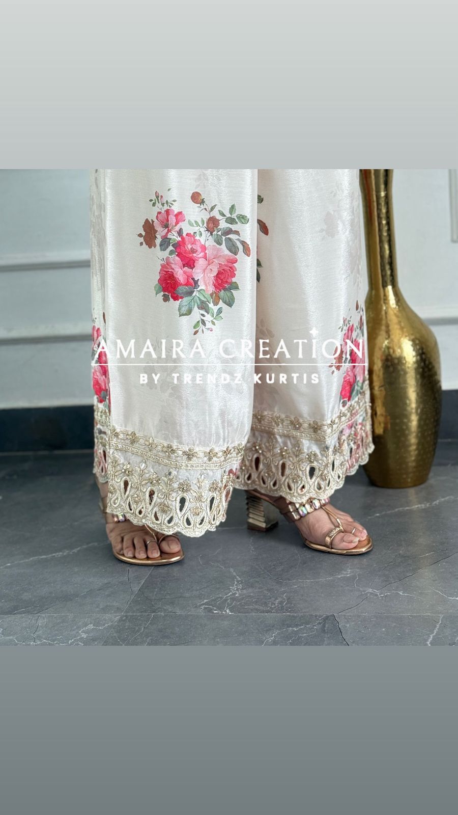 Premium Silk Cream Pakistani Suit