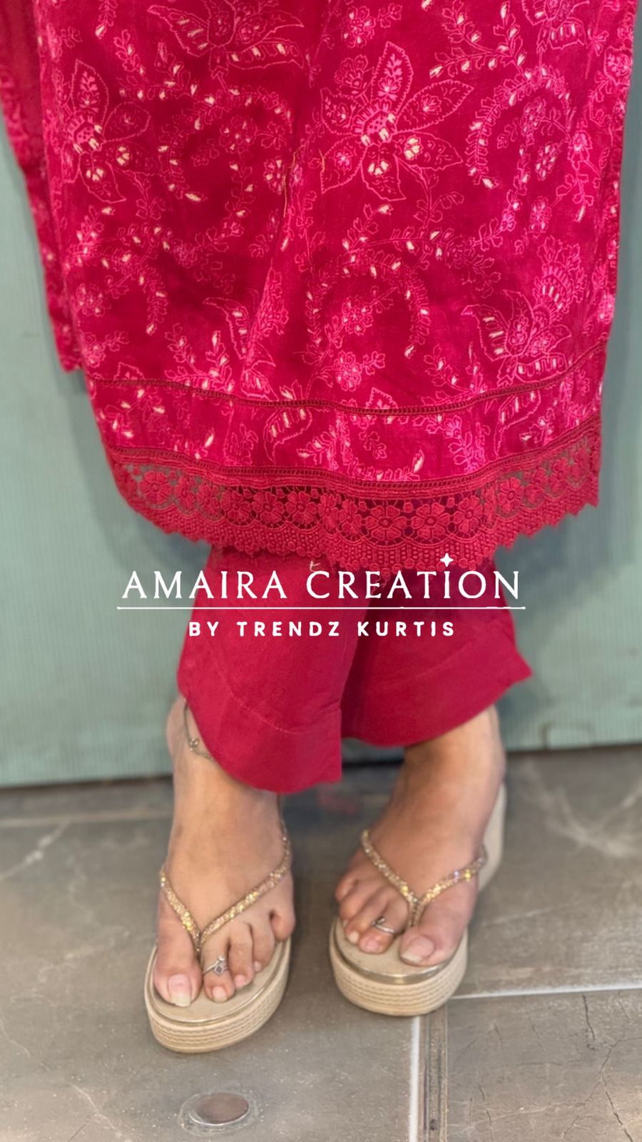 Premium Cotton Pant Set With Beautiful Lace detailing