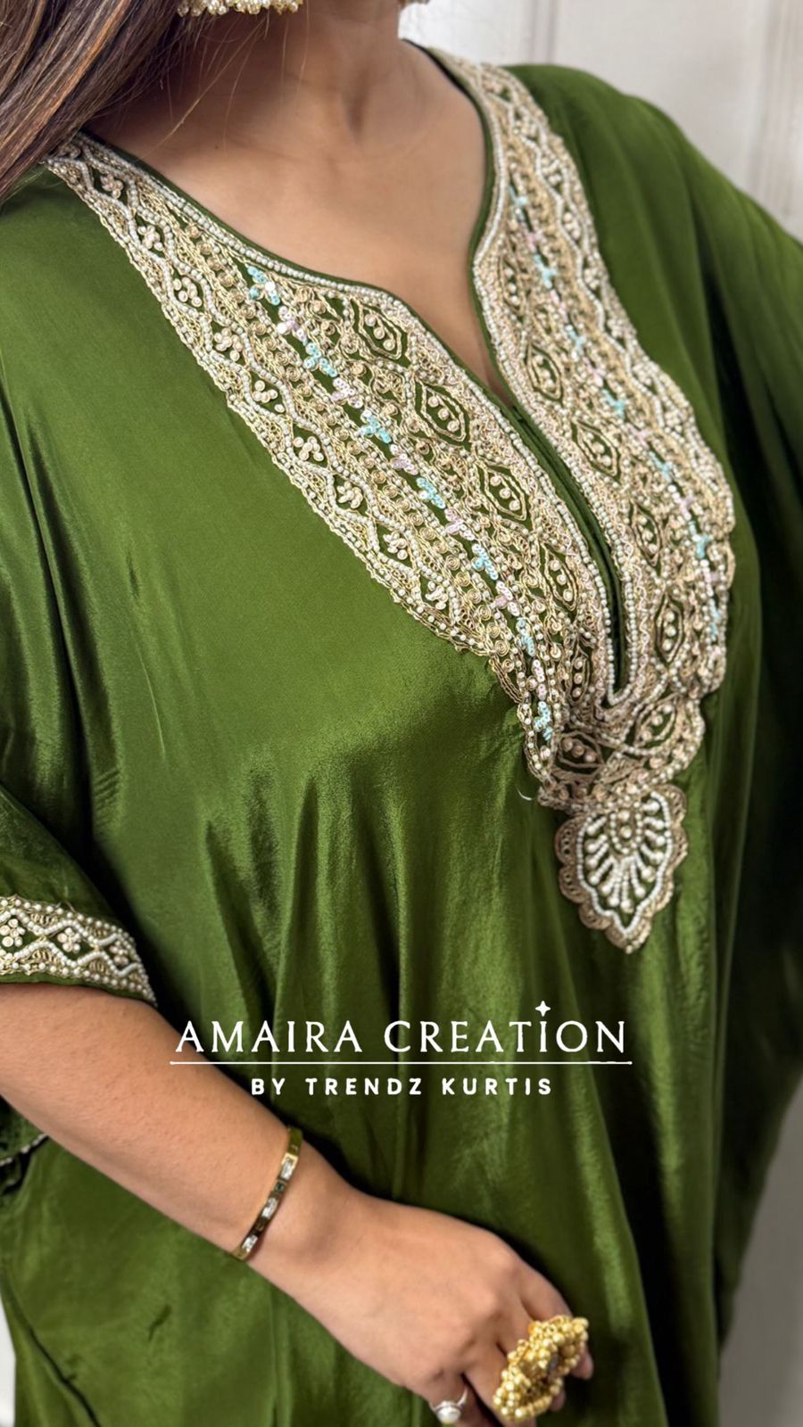 Premium Crepe  Kaftan  Set