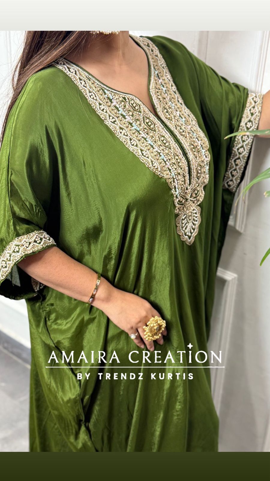 Premium Crepe  Kaftan  Set