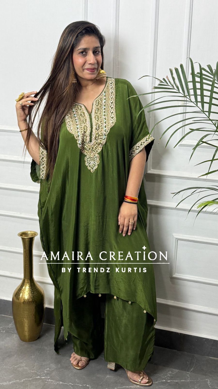 Premium Crepe  Kaftan  Set