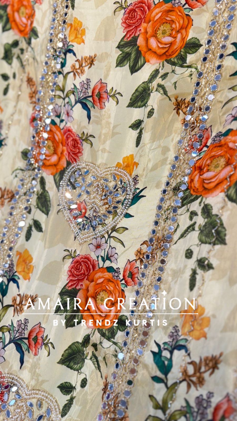 Premium Printed Glass Tissue Fabric Unstitch Suit