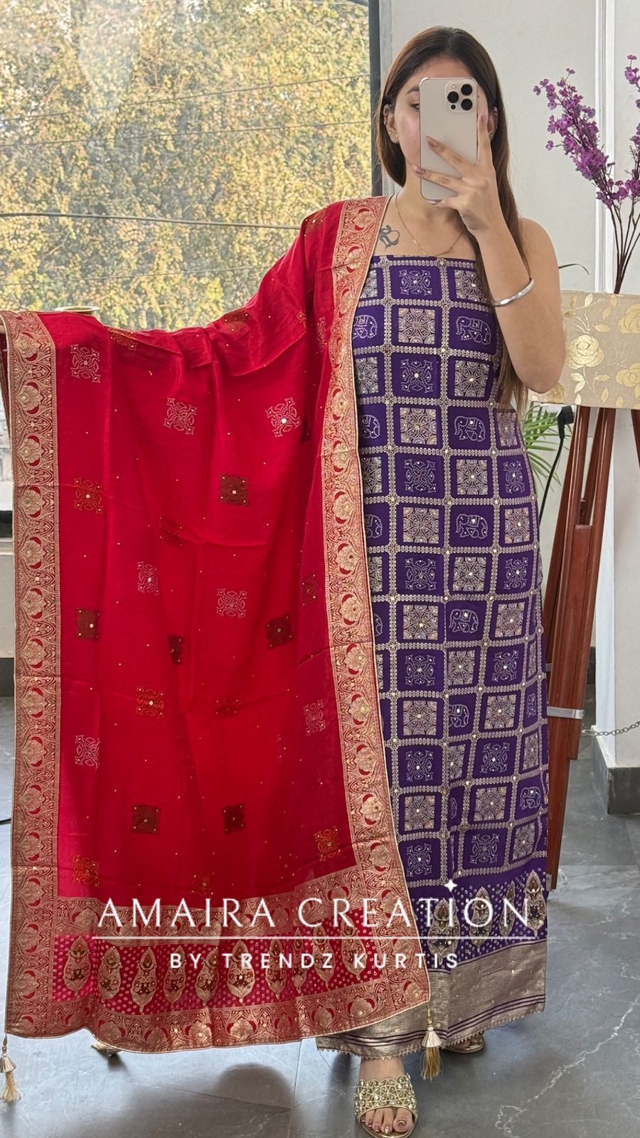 Premium Banarasi Silk Purple Color Unstitch Suit With Contrast Banarasi Dupatta