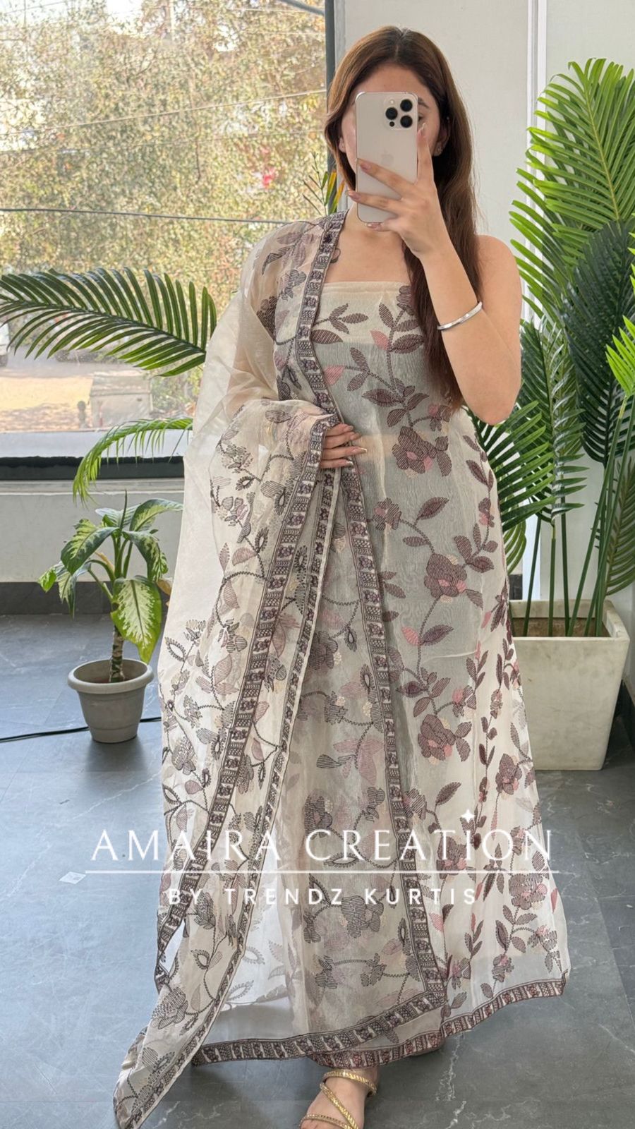 Premium Maroon Shimmer Tissue Embroidered Unstitched Suit With Beautiful Dupatta