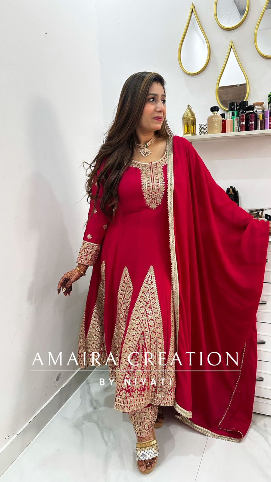 Beautiful Silk Anarkali Set