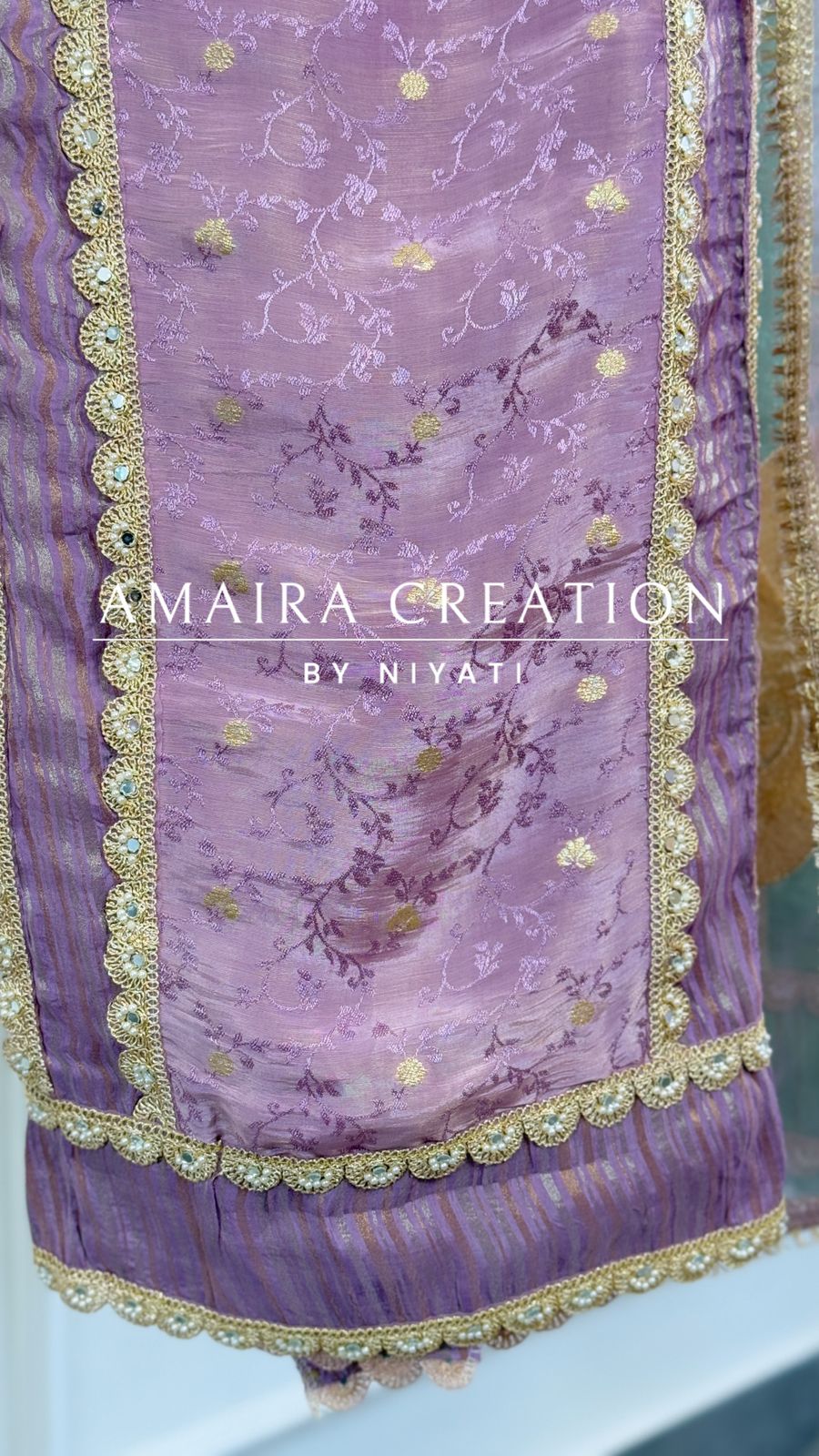 Pearl Work Organza Fabric Unstitch Suit With Beautiful Dupatta