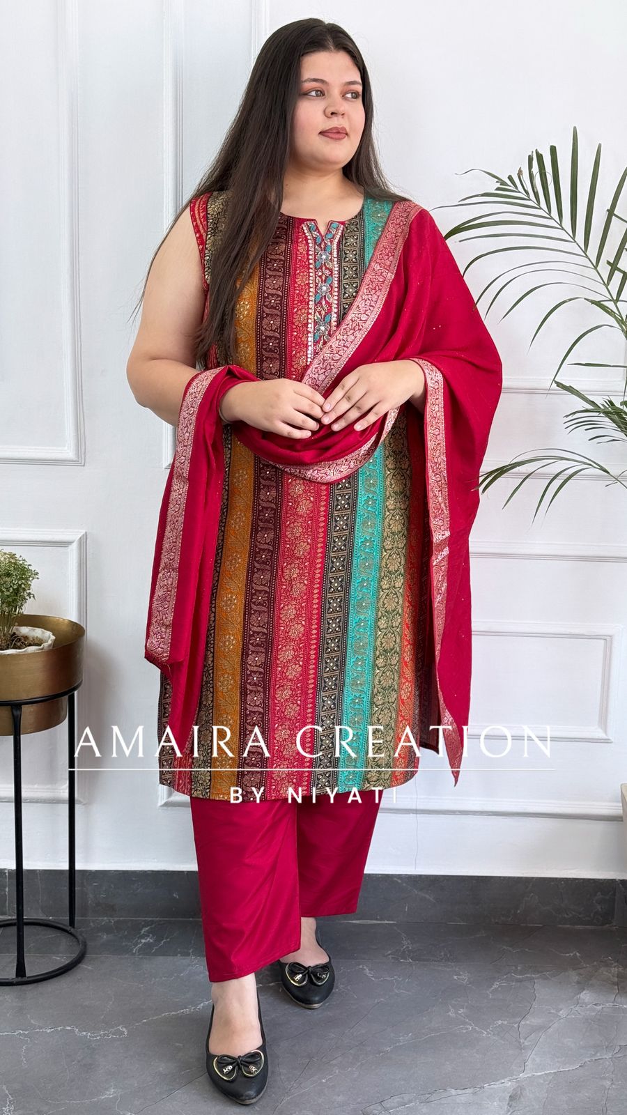 Multi Color Muslin Fabric Pant Set (Sleeves Available)
