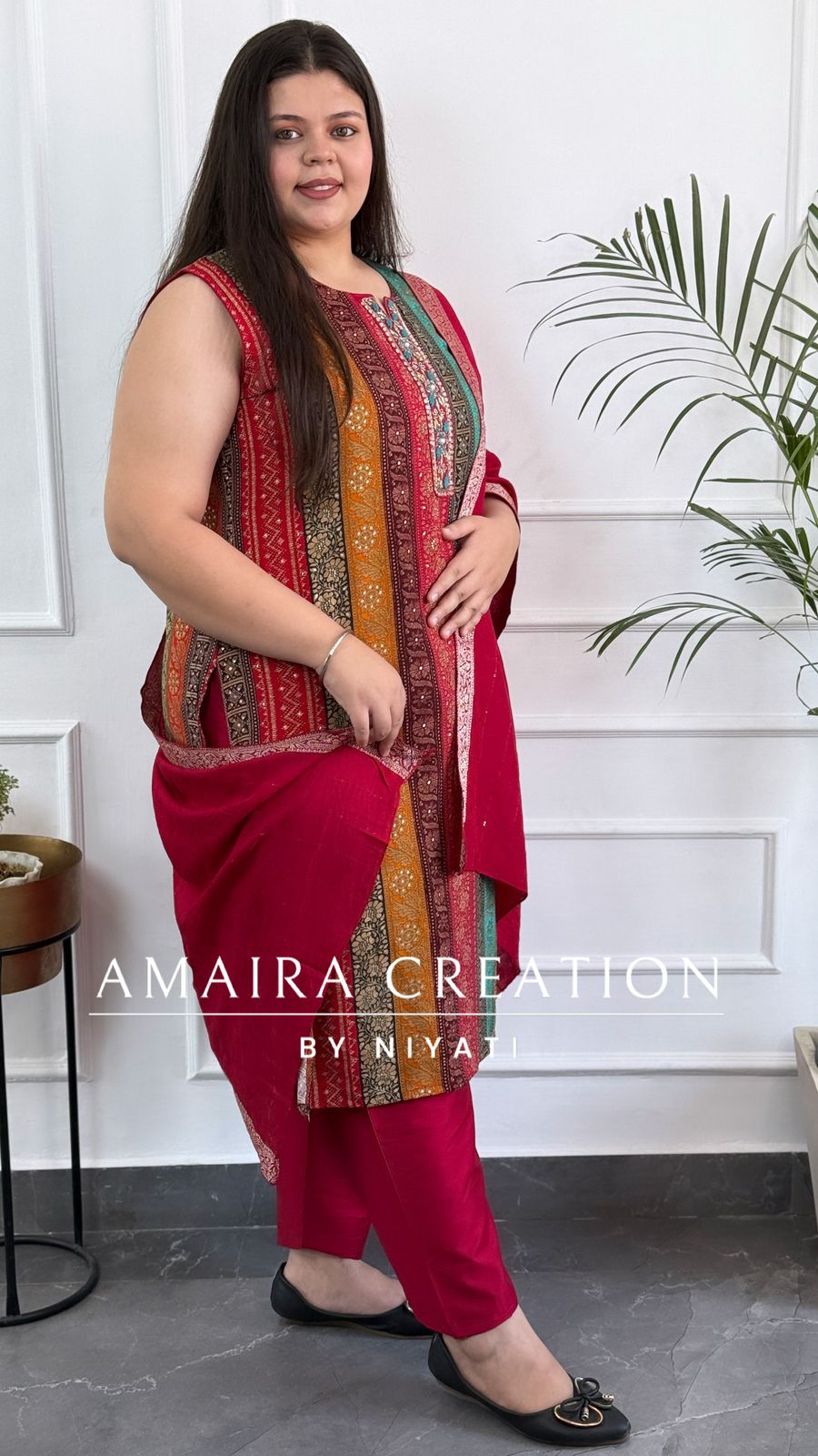 Multi Color Muslin Fabric Pant Set (Sleeves Available)