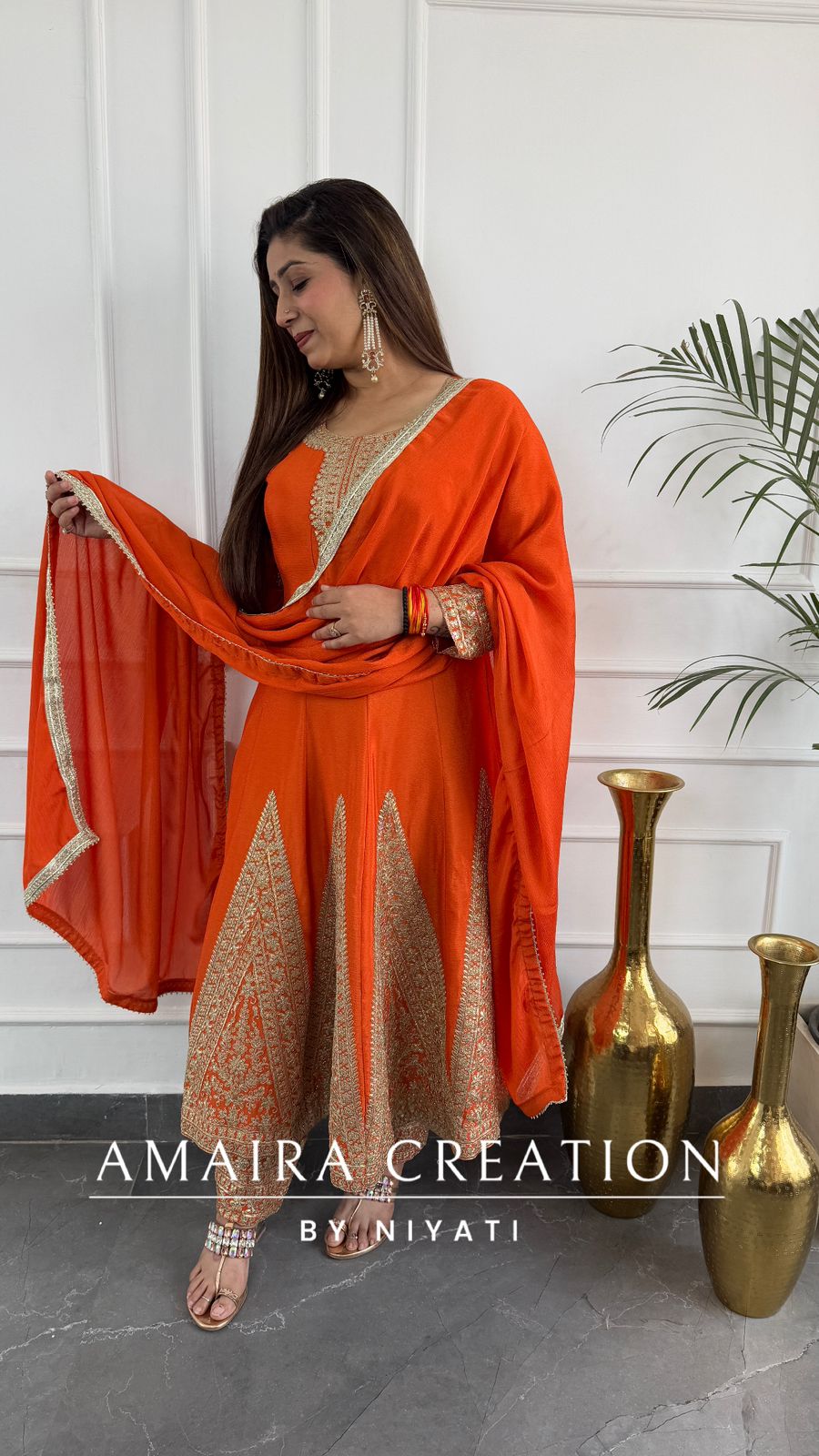 Beautiful Silk Anarkali Set