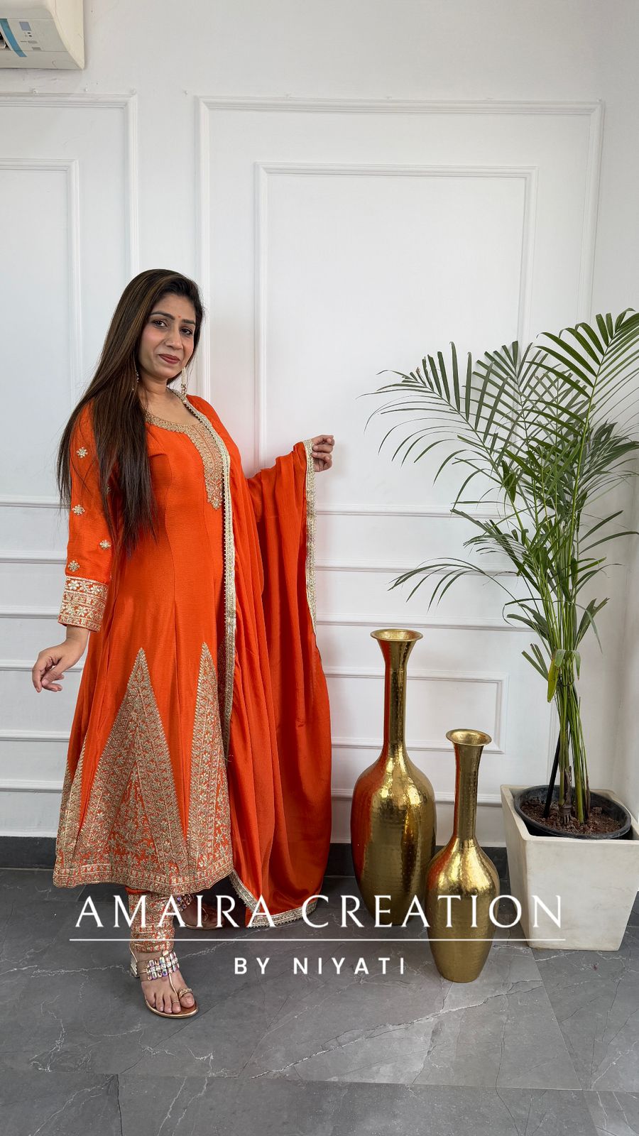 Beautiful Silk Anarkali Set